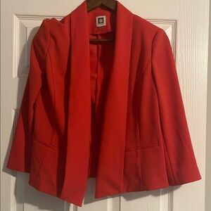 Women's Red Blazer (open, no button)